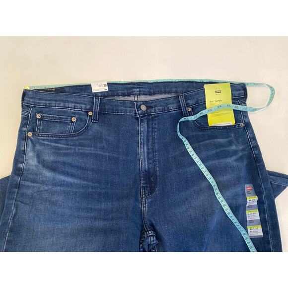 Levi’s 502 Tapered Leg Dark Blue Men’s Denim Jeans NWT 44 x 30 Big Tall Stretch - Picture 12 of 16